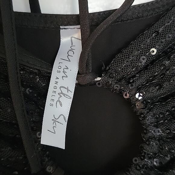 Lucy In the Sky Milly Halter Maxi Dress Black, M - Picture 8 of 8